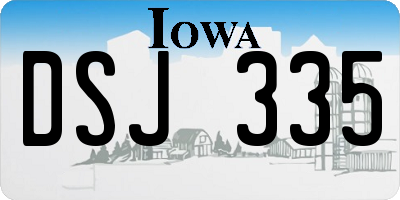 IA license plate DSJ335