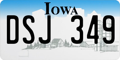 IA license plate DSJ349