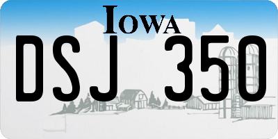 IA license plate DSJ350