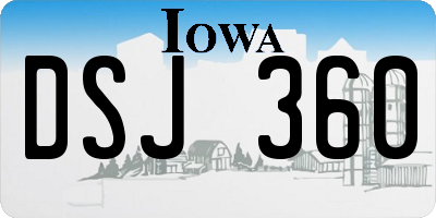 IA license plate DSJ360
