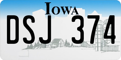 IA license plate DSJ374