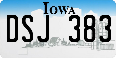 IA license plate DSJ383