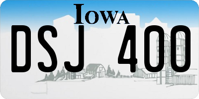 IA license plate DSJ400