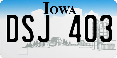 IA license plate DSJ403