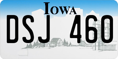 IA license plate DSJ460