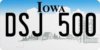 IA license plate DSJ500