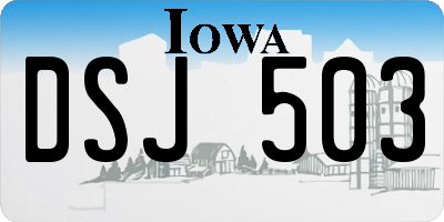 IA license plate DSJ503