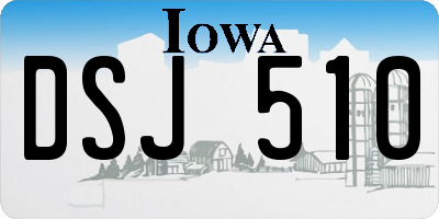 IA license plate DSJ510