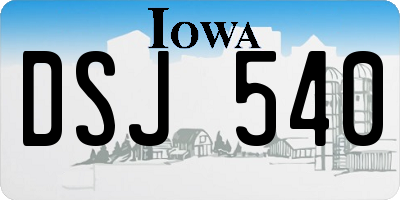 IA license plate DSJ540