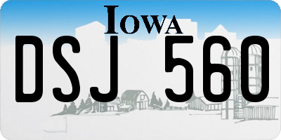 IA license plate DSJ560