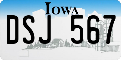 IA license plate DSJ567