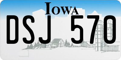 IA license plate DSJ570