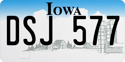 IA license plate DSJ577