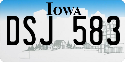 IA license plate DSJ583