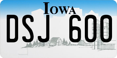 IA license plate DSJ600