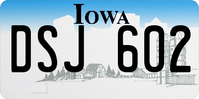 IA license plate DSJ602