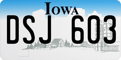IA license plate DSJ603
