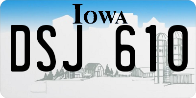 IA license plate DSJ610
