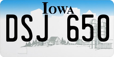 IA license plate DSJ650