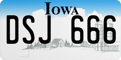 IA license plate DSJ666