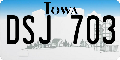 IA license plate DSJ703