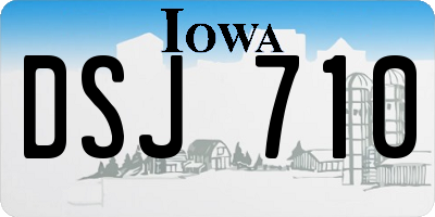 IA license plate DSJ710