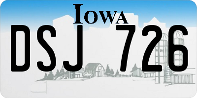 IA license plate DSJ726