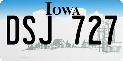 IA license plate DSJ727