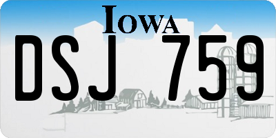 IA license plate DSJ759