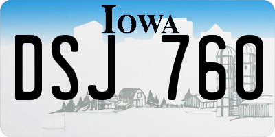 IA license plate DSJ760
