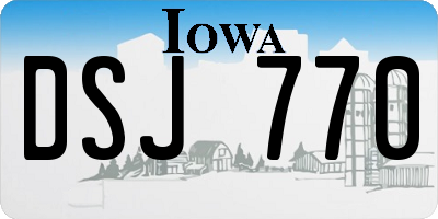 IA license plate DSJ770