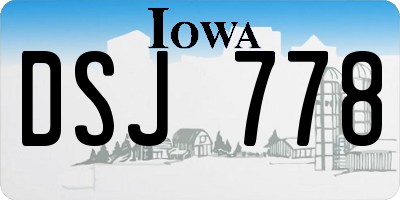IA license plate DSJ778