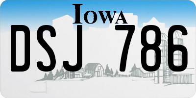 IA license plate DSJ786