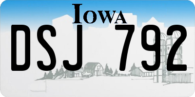 IA license plate DSJ792