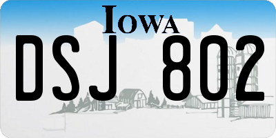 IA license plate DSJ802