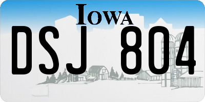 IA license plate DSJ804