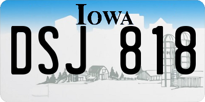 IA license plate DSJ818
