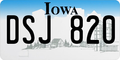 IA license plate DSJ820
