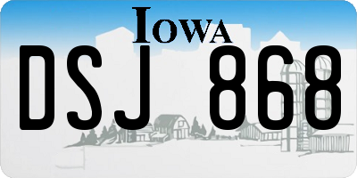 IA license plate DSJ868