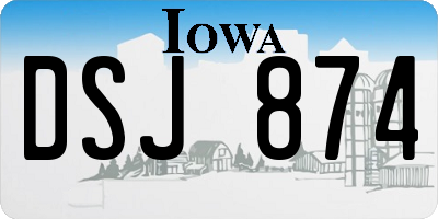 IA license plate DSJ874
