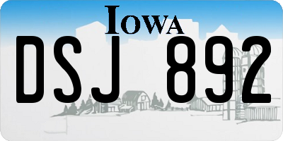 IA license plate DSJ892