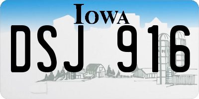 IA license plate DSJ916