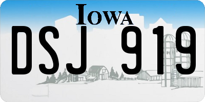 IA license plate DSJ919
