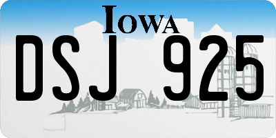 IA license plate DSJ925