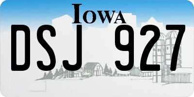 IA license plate DSJ927
