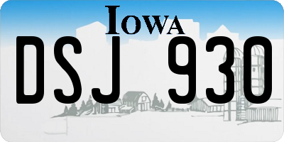 IA license plate DSJ930