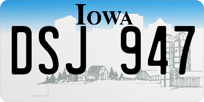 IA license plate DSJ947