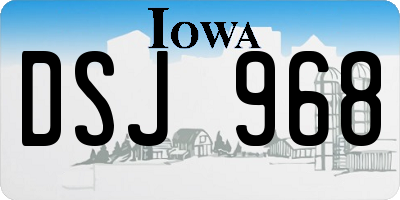 IA license plate DSJ968