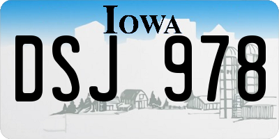 IA license plate DSJ978