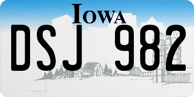 IA license plate DSJ982